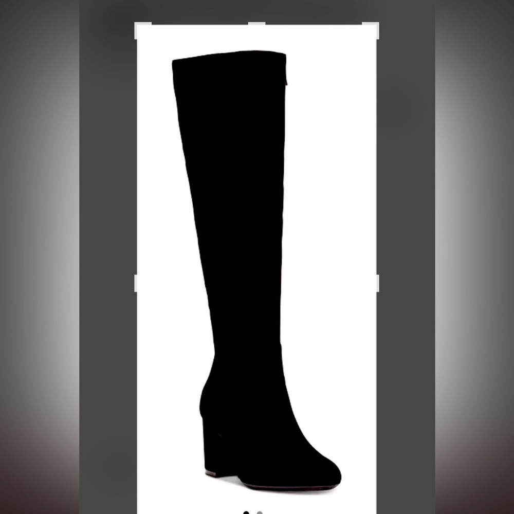 INC ALL LEATHER black knee boots. New in box